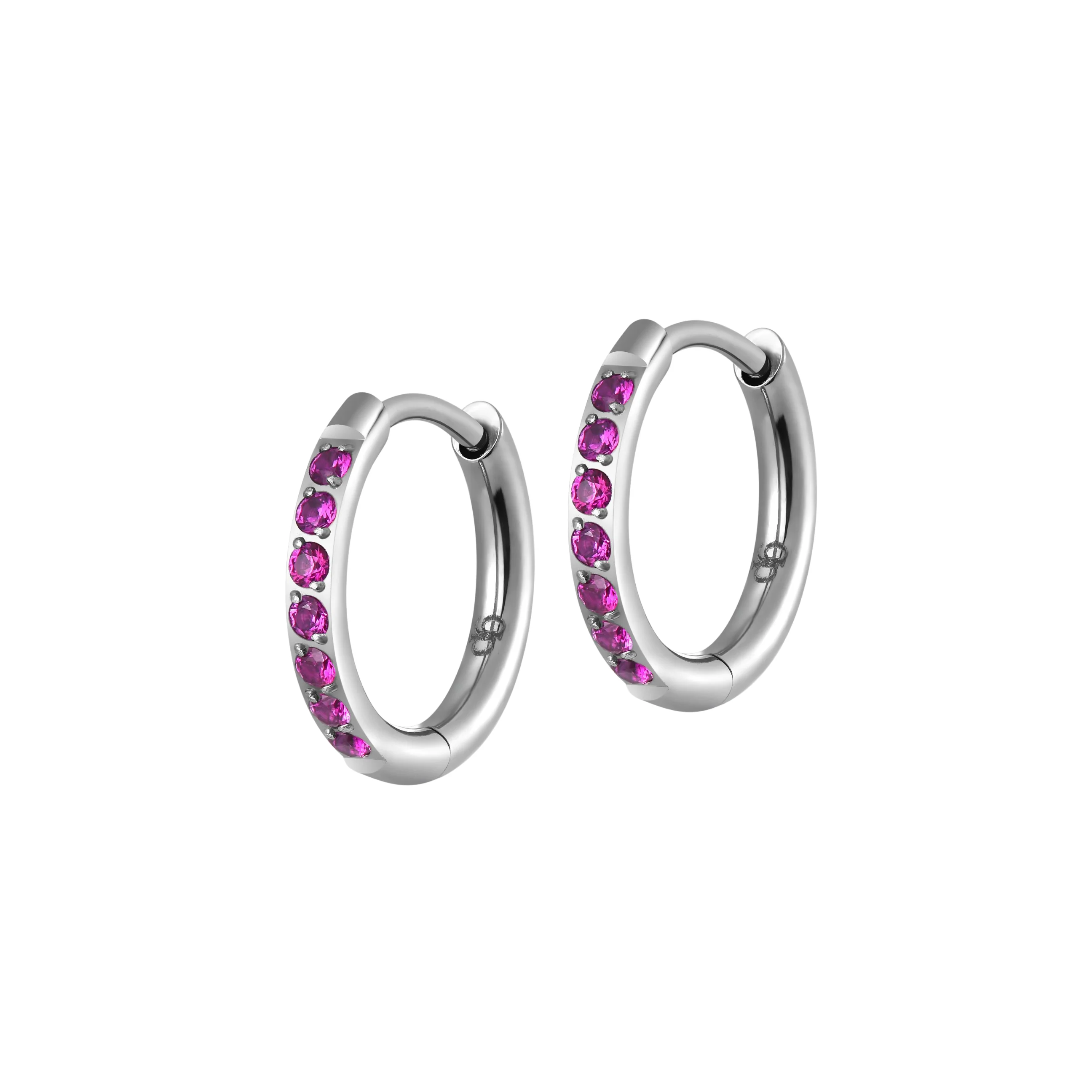 Pink Punch Dress me up Hoops in Titanium - Image 7