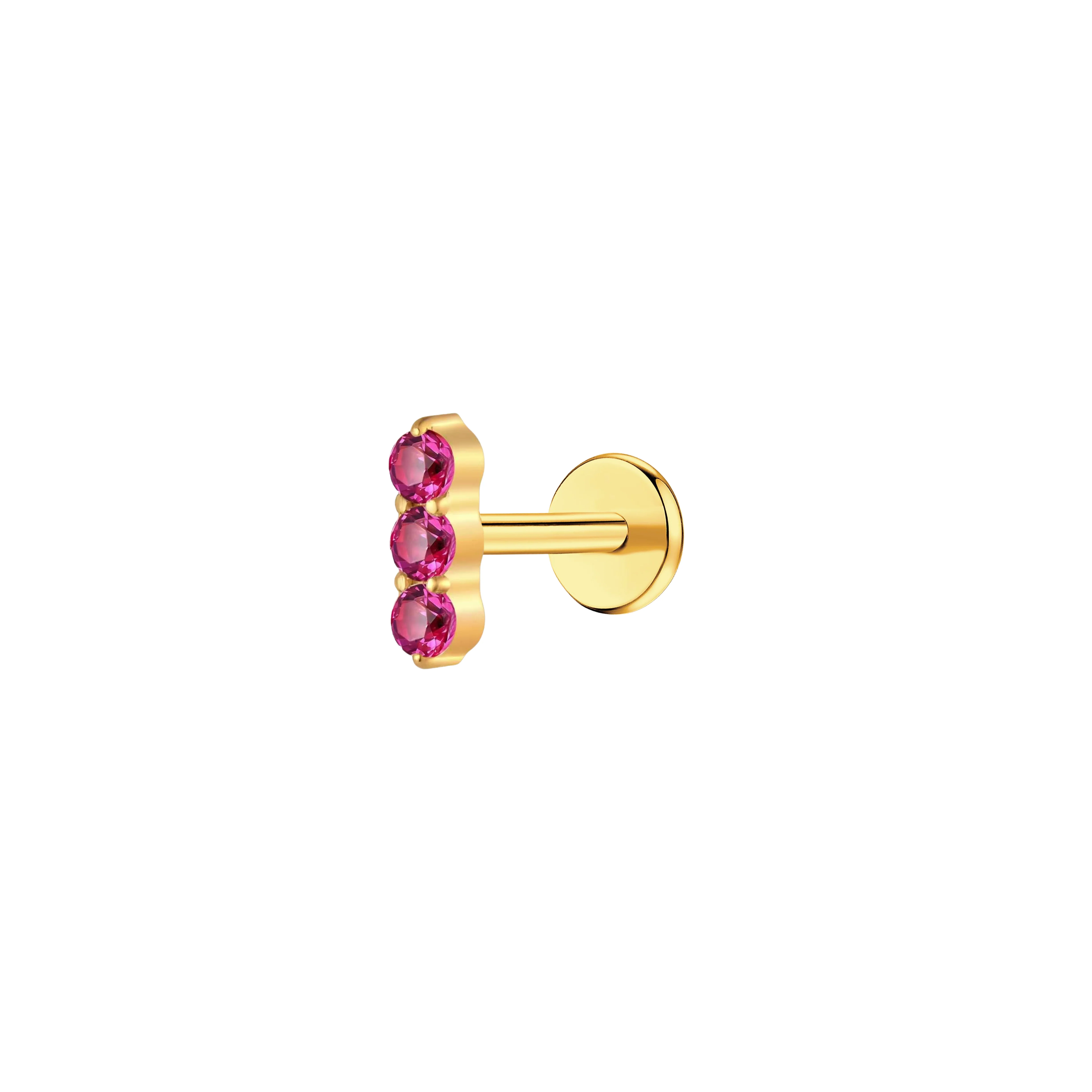 Pink Punch Tiny Trio Flat Back Stud