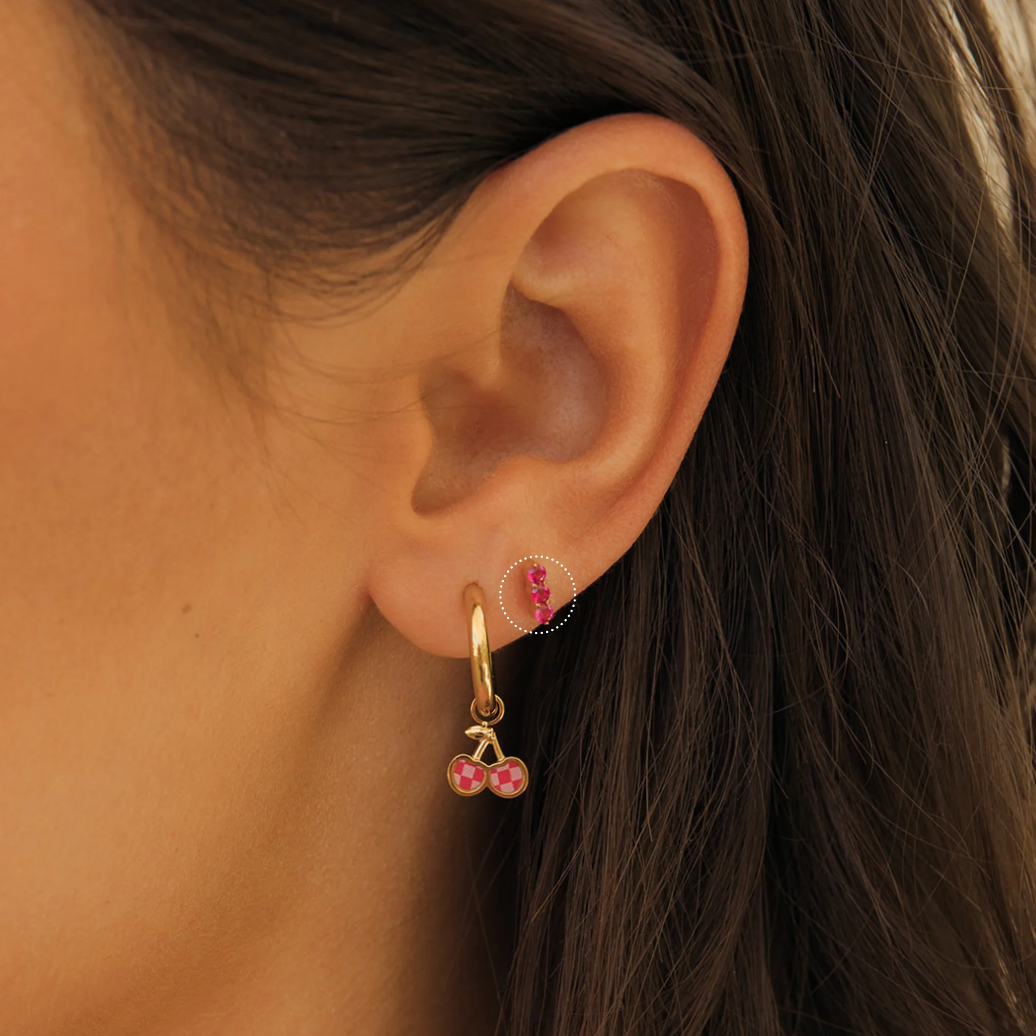 Pink Punch Tiny Trio Flat Back Stud - Image 3