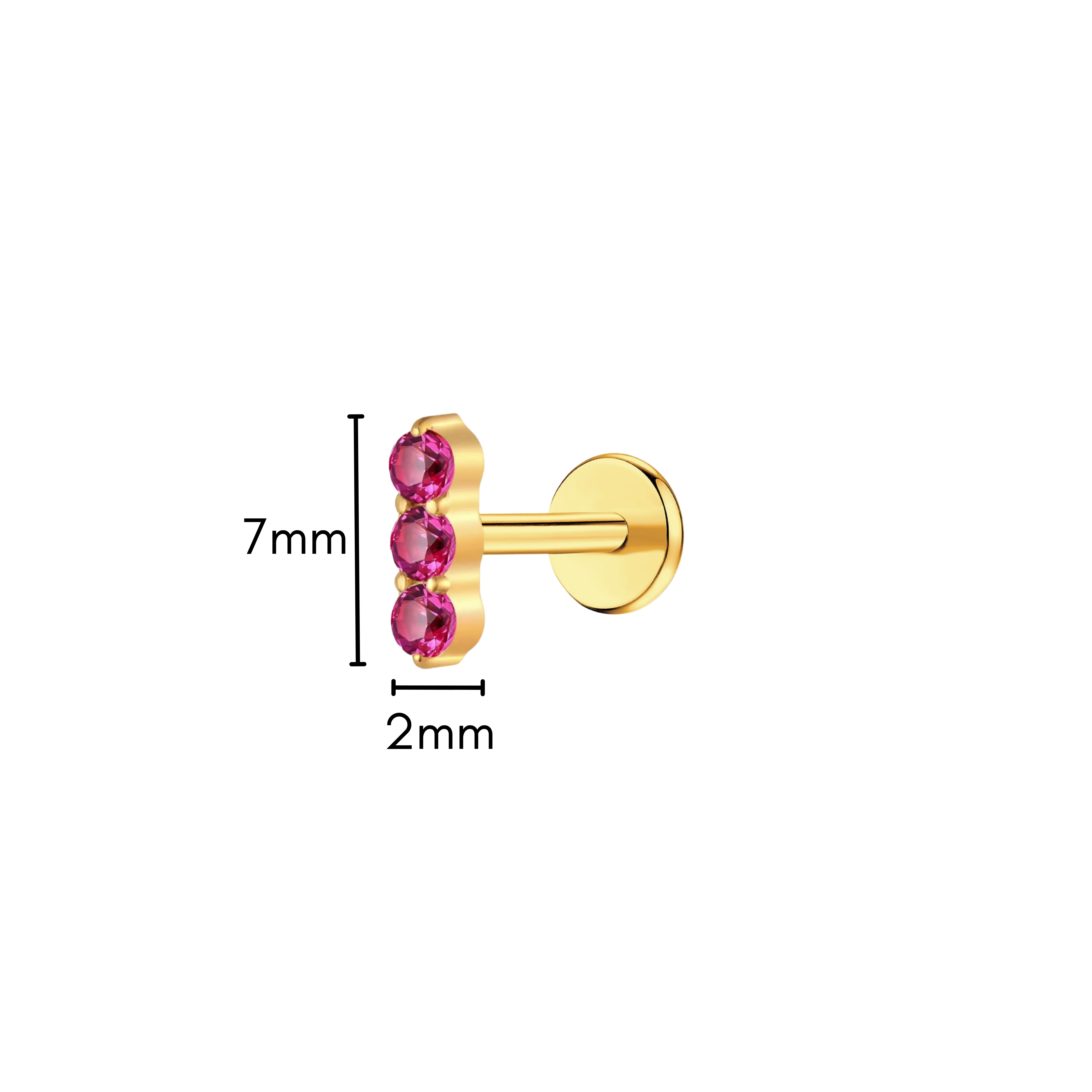 Pink Punch Tiny Trio Flat Back Stud - Image 6