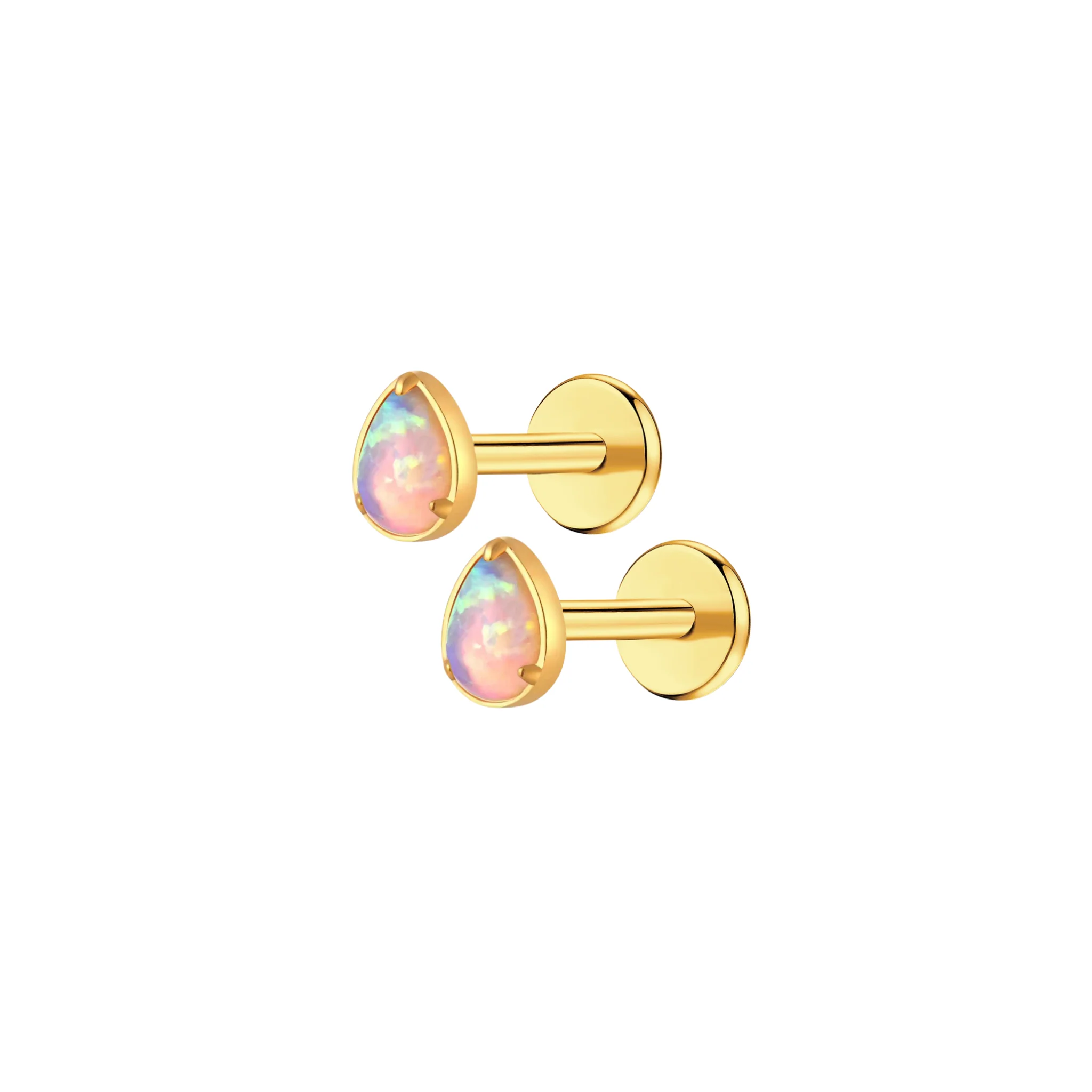Iridescent Opal Teardrop Flat Back Stud - Image 6