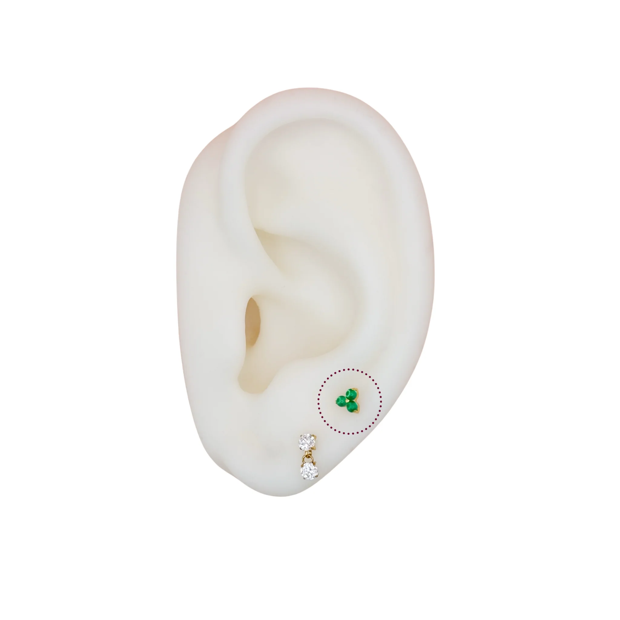 Kelly Trinity Flat Back Stud - Image 3