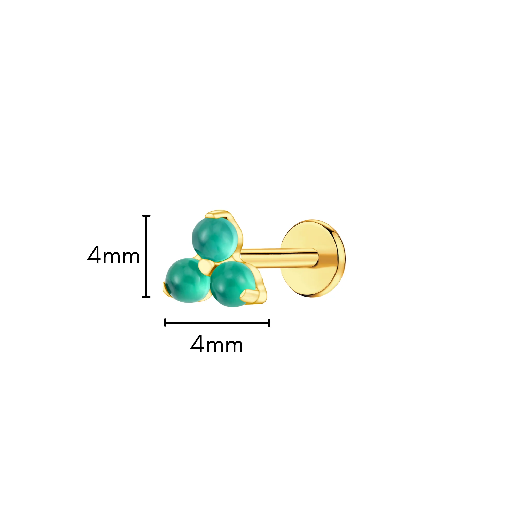 Kelly Trinity Flat Back Stud - Image 4