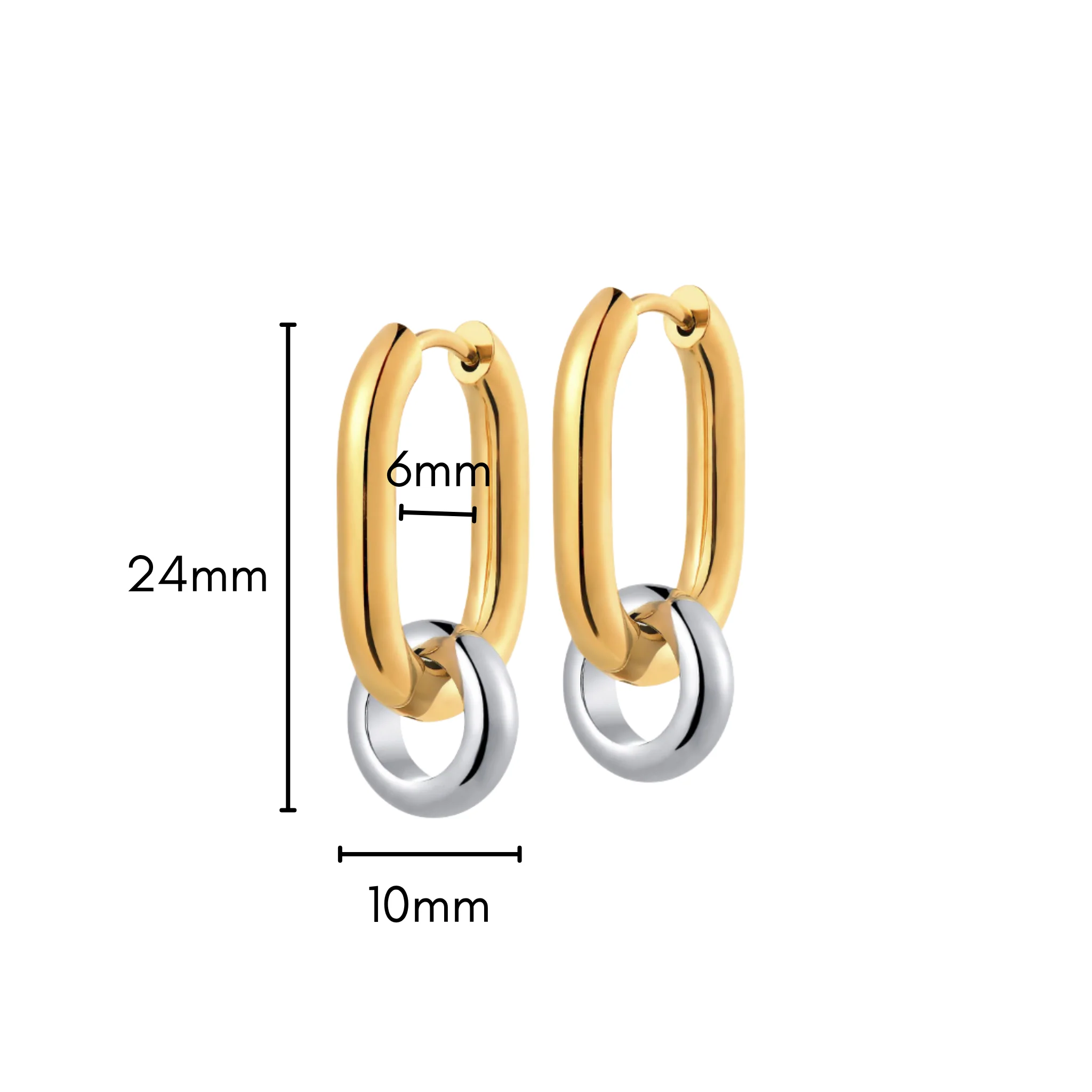 Mixed Mood Hoops in Titanium - Image 5