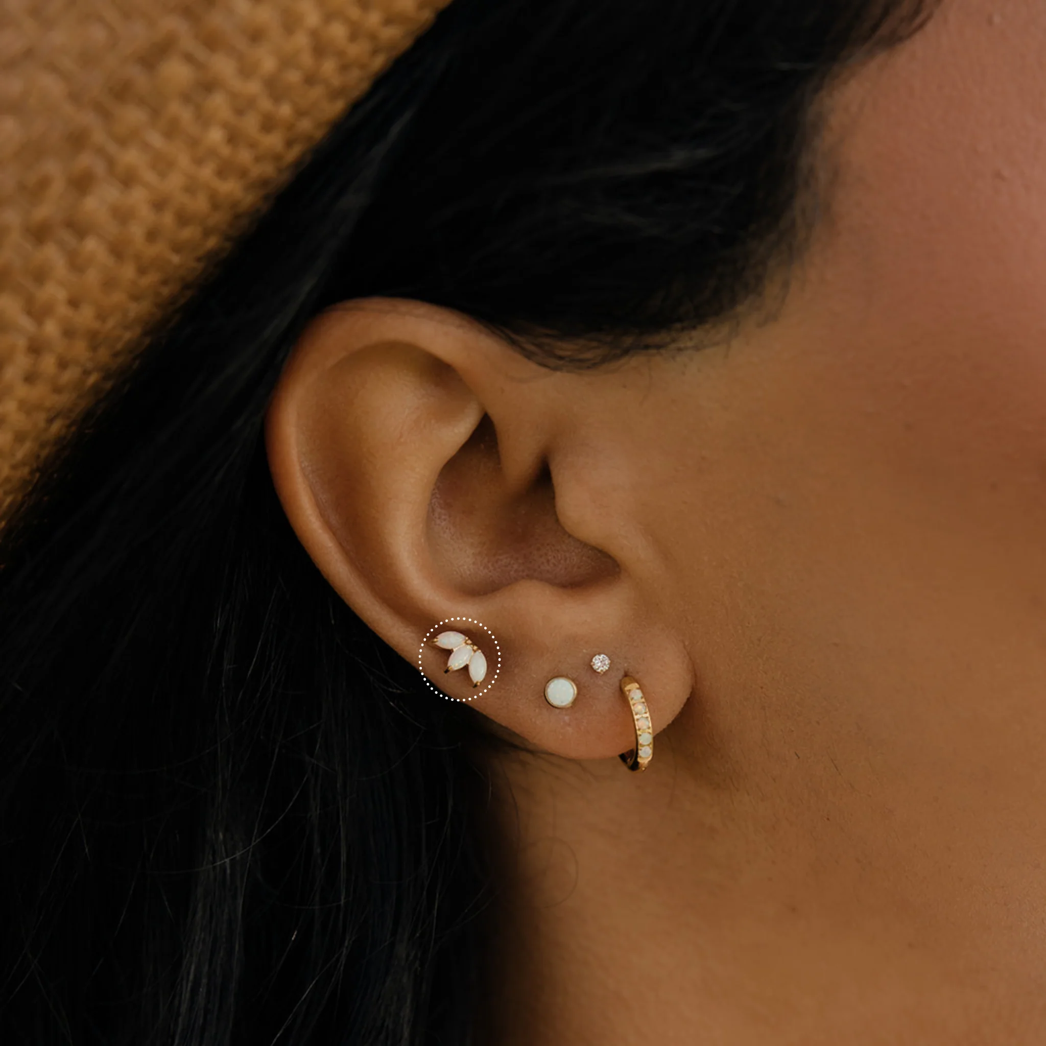 Opal Crown Jewel Flat Back Stud - Image 3
