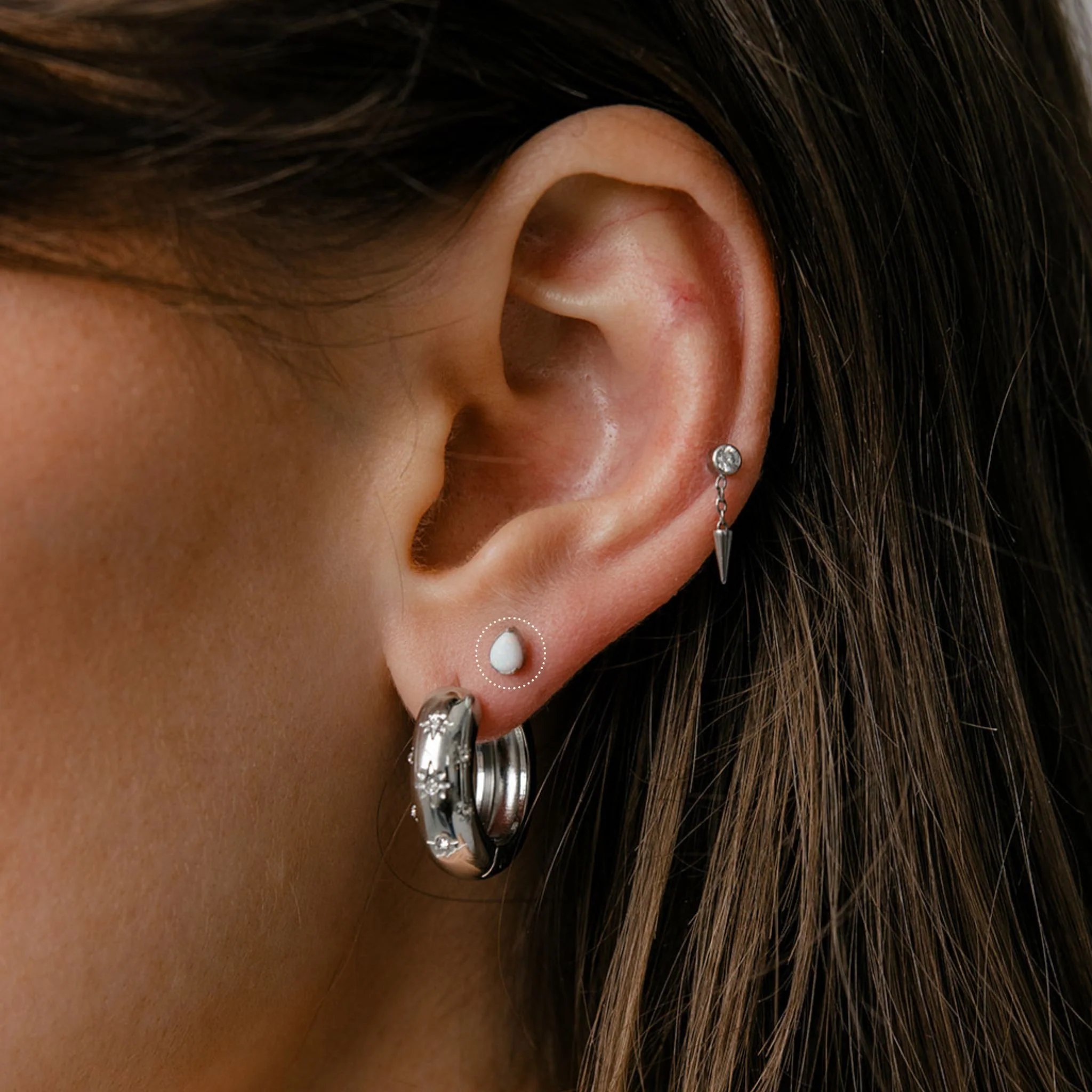 Opal Teardrop Flat Back Stud - Image 3