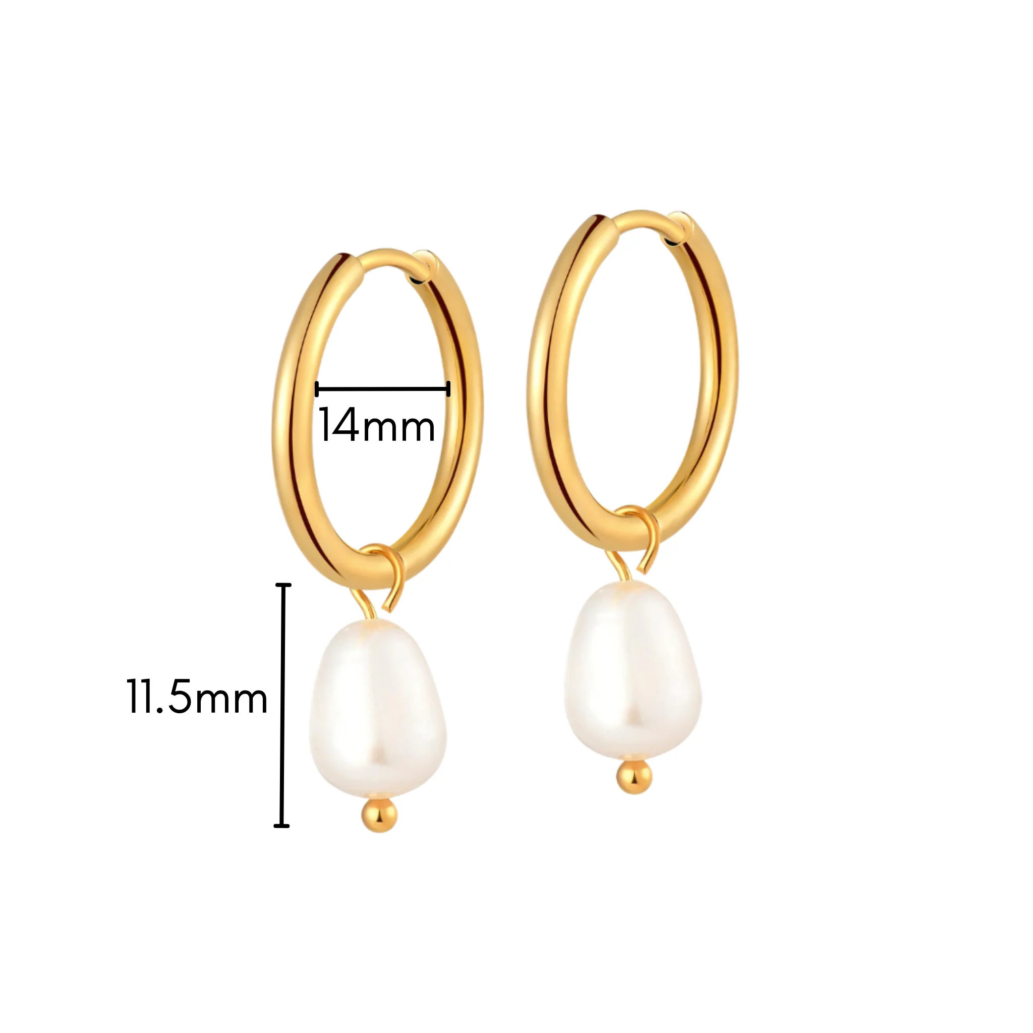 Pearl Charm Hoops - Image 4