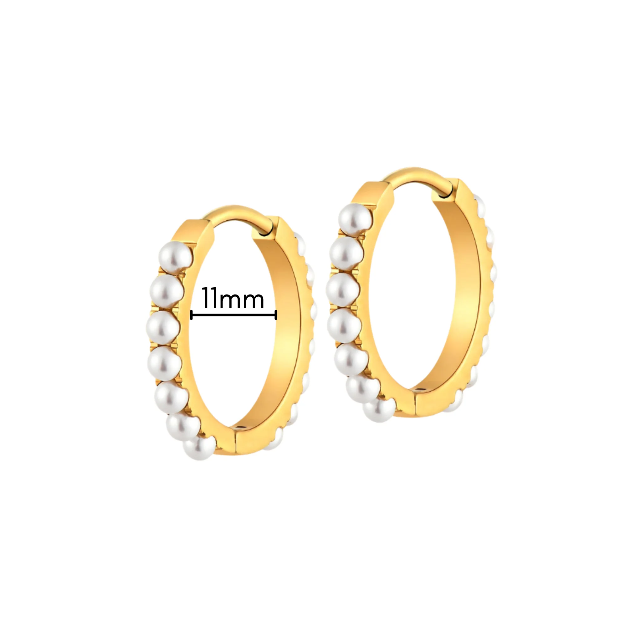 Titanium Pearl Hoops - Image 6