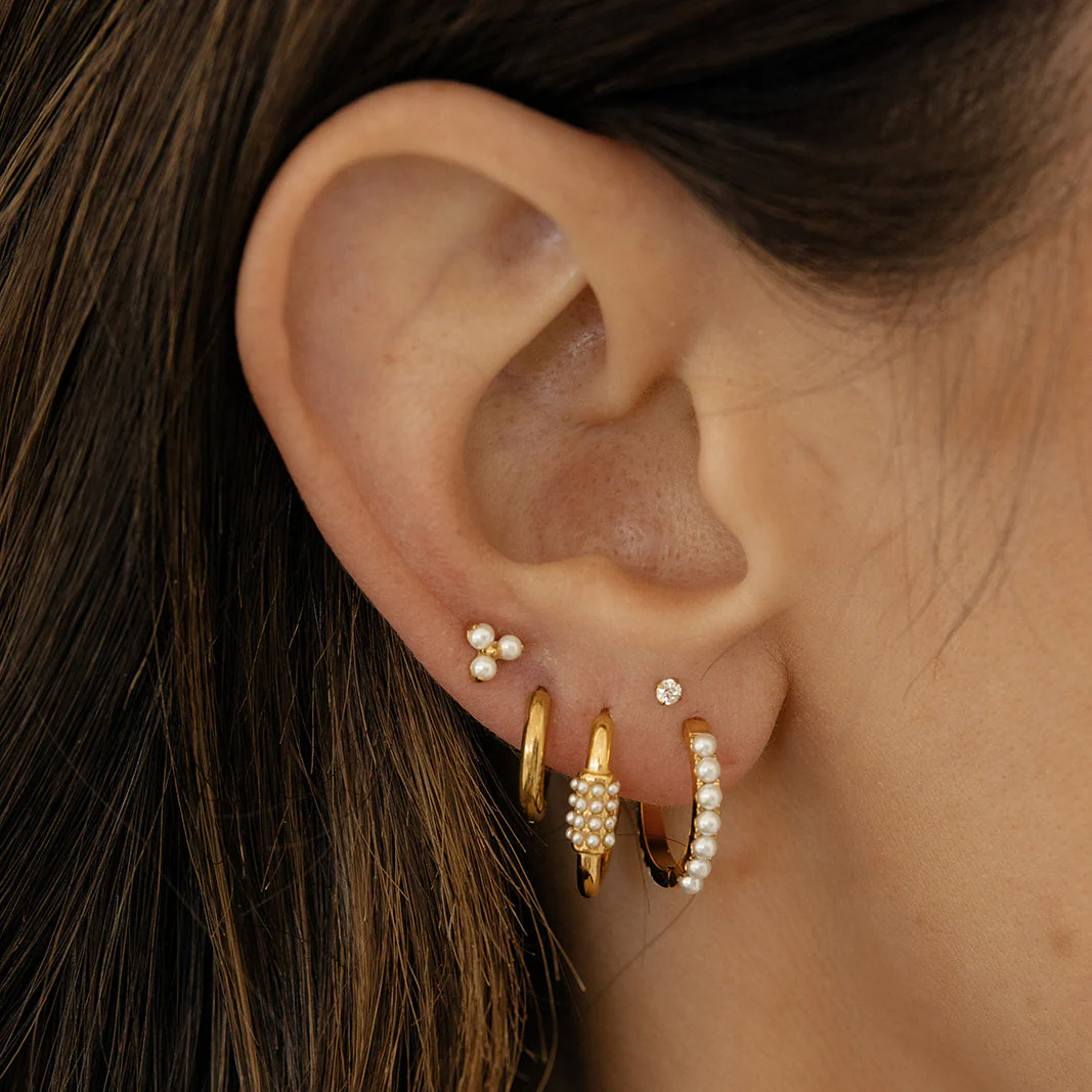 Petite Pearl Hoops - Image 3