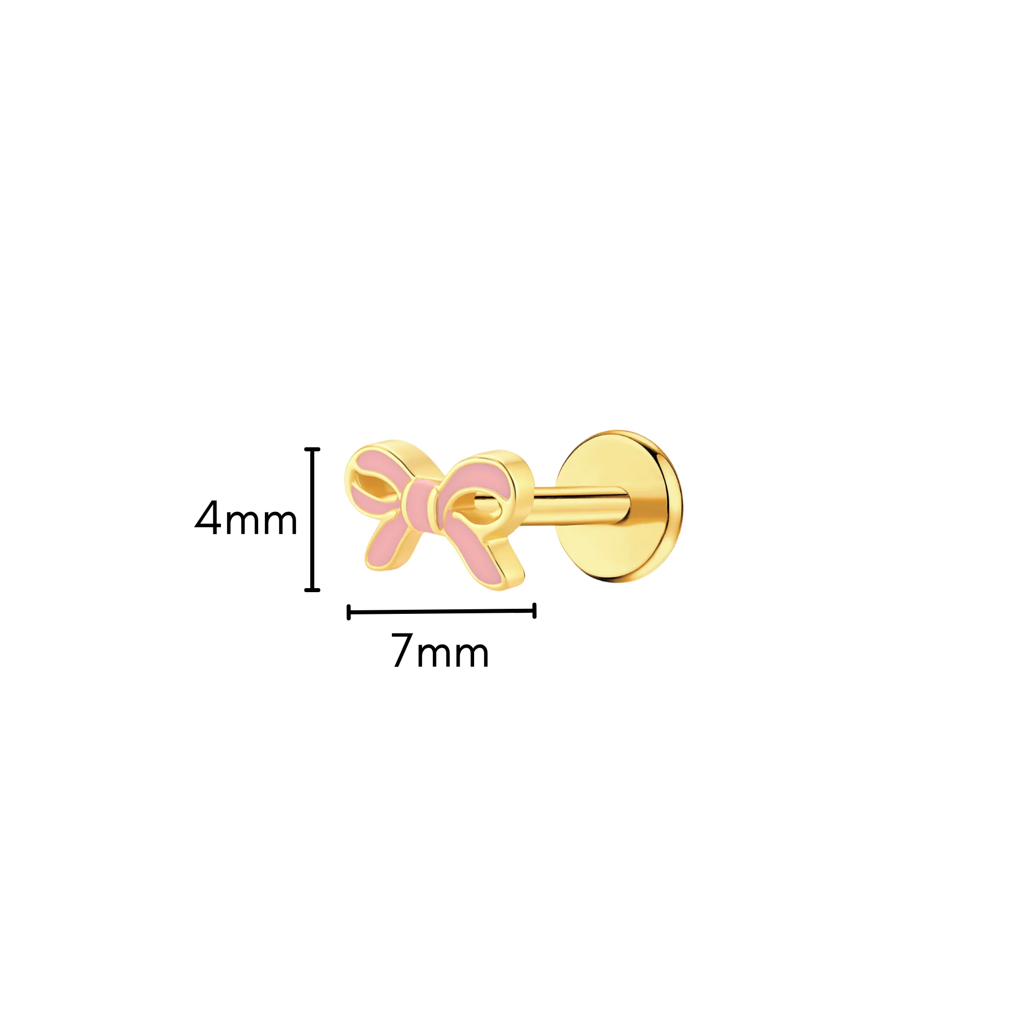 Pink Bow Enamel Flat Back Stud - Image 5