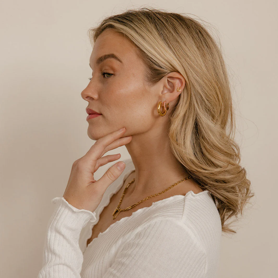 Secret Crush Hoops in Titanium - Image 4