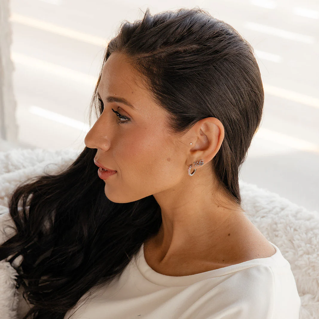 Secret Crush Hoops in Titanium - Image 5