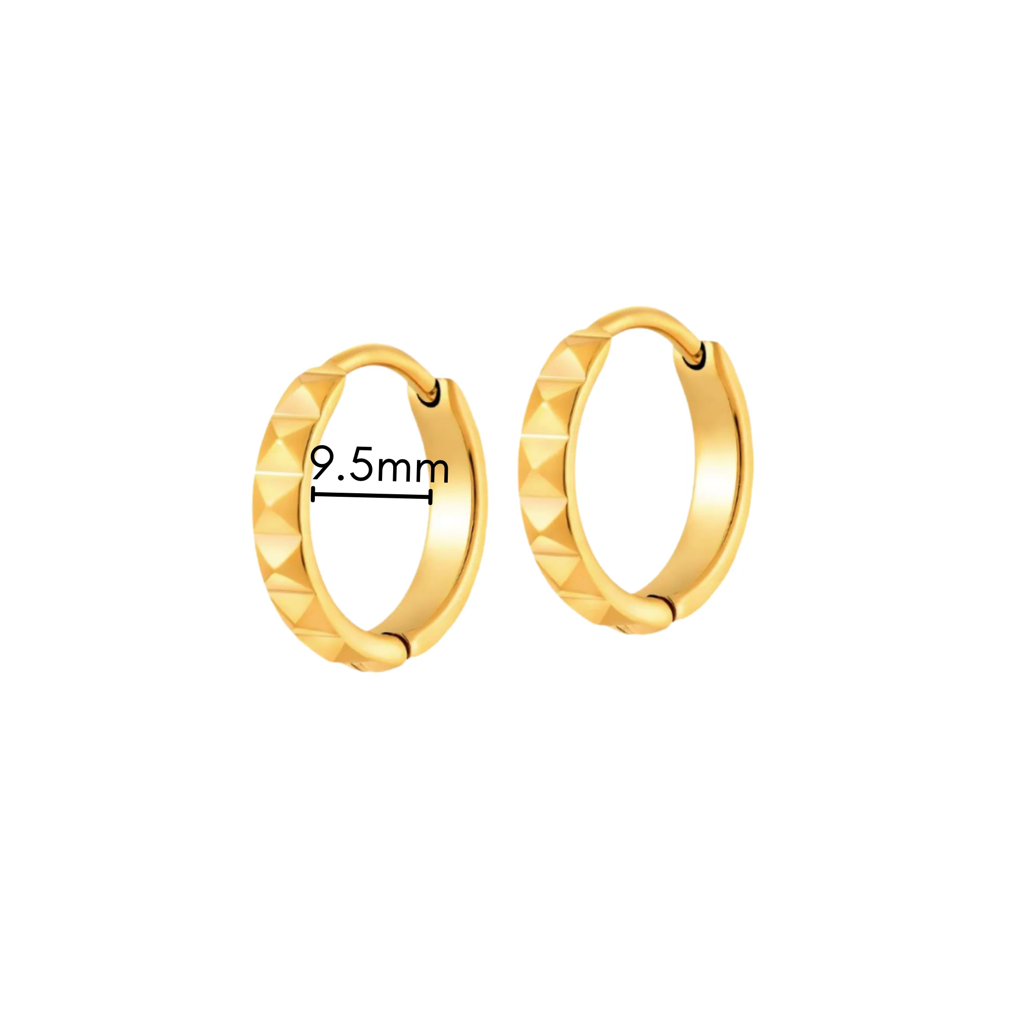 Studded Hoops in Titanium - Image 5