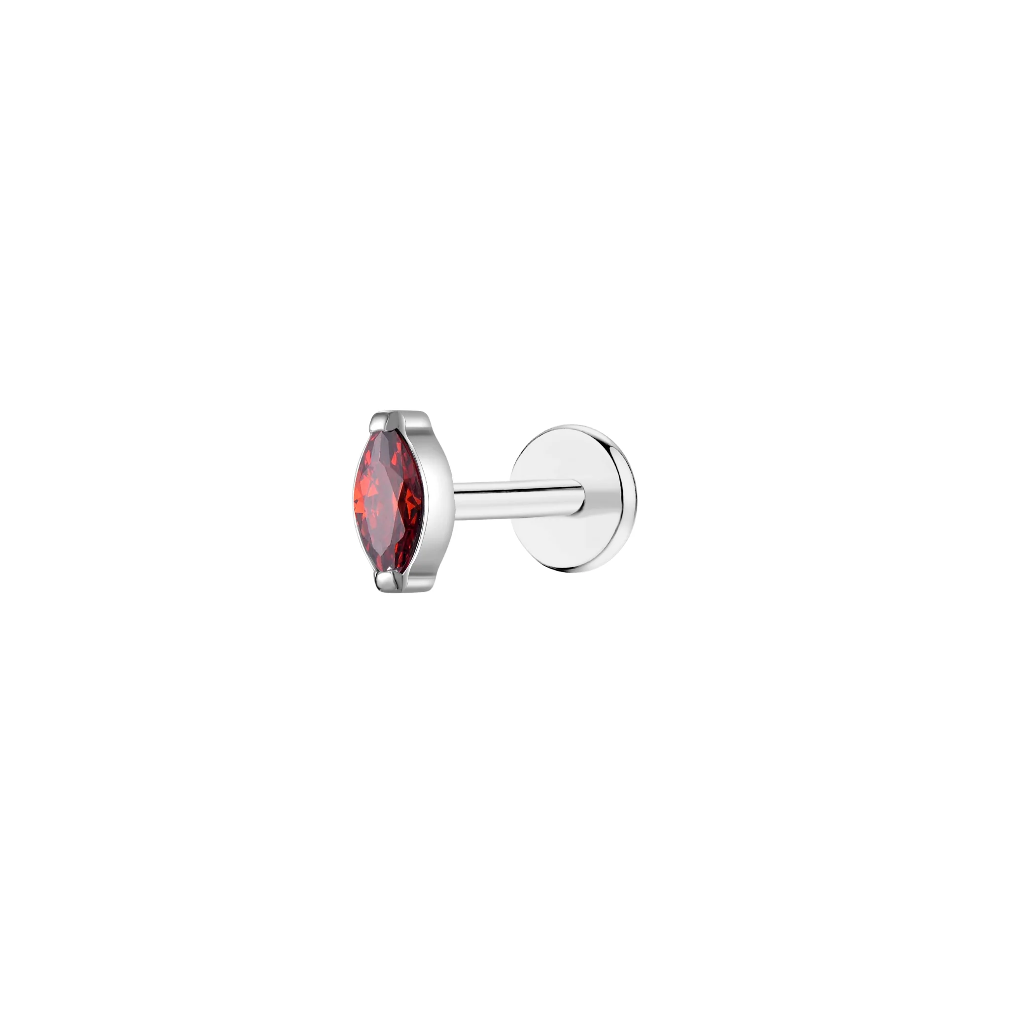 Red Marquise Flat Back Stud - Image 2