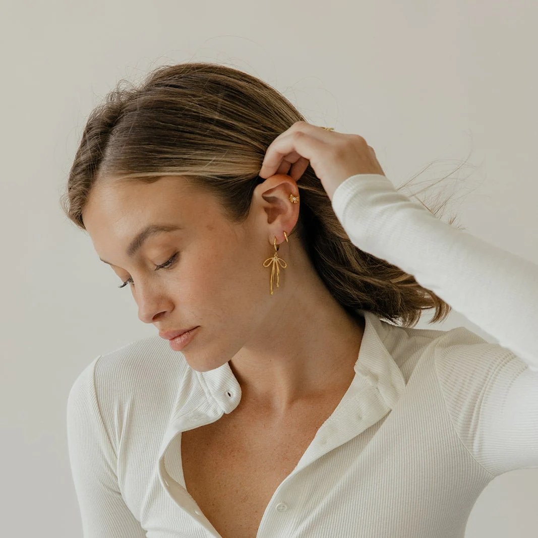 Ribbon Charm Hoops - Image 4