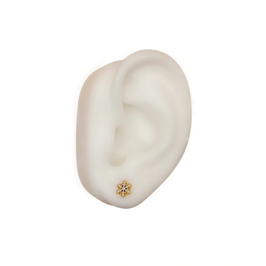 Snowflake Enamel Flat Back Stud - Image 3