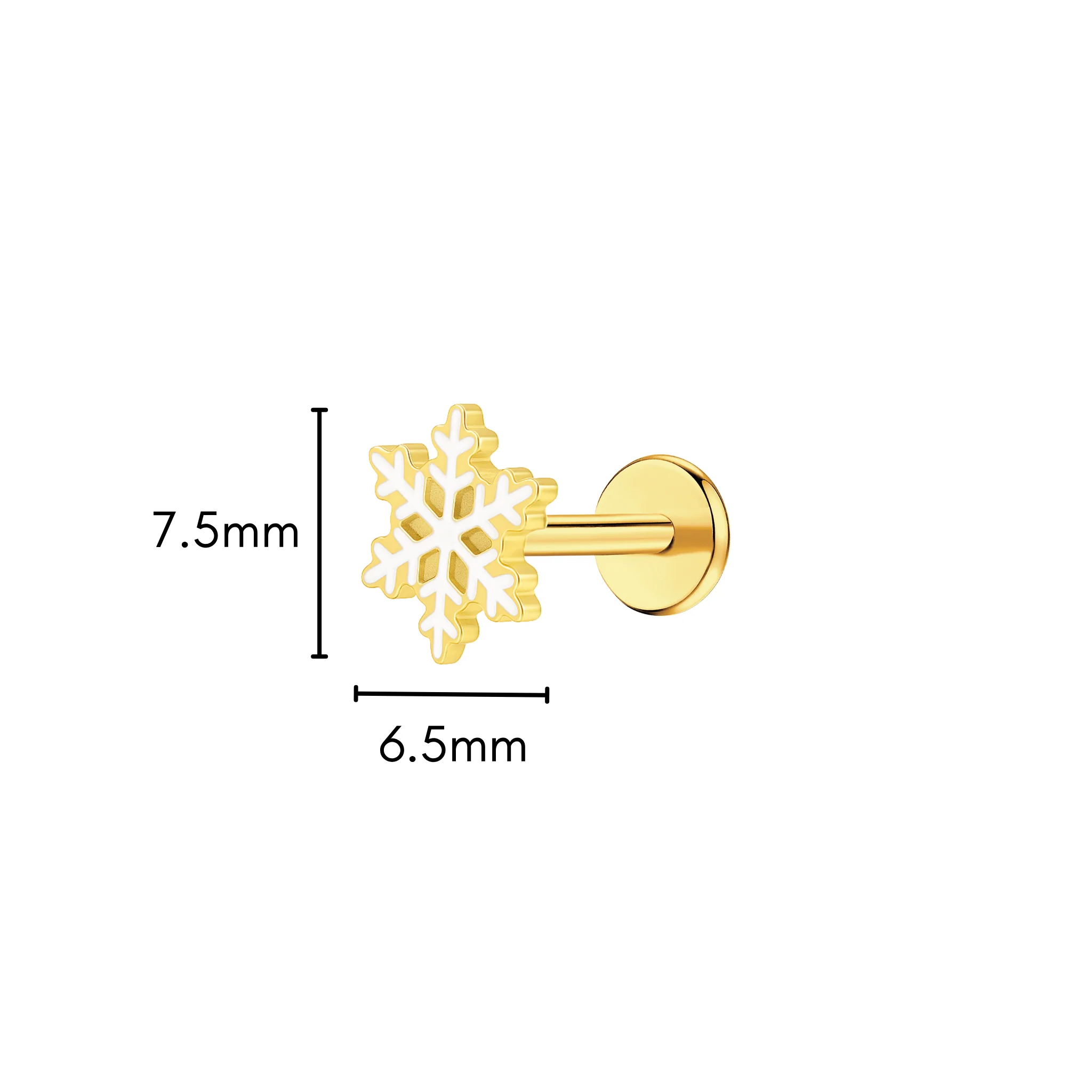 Snowflake Enamel Flat Back Stud - Image 4