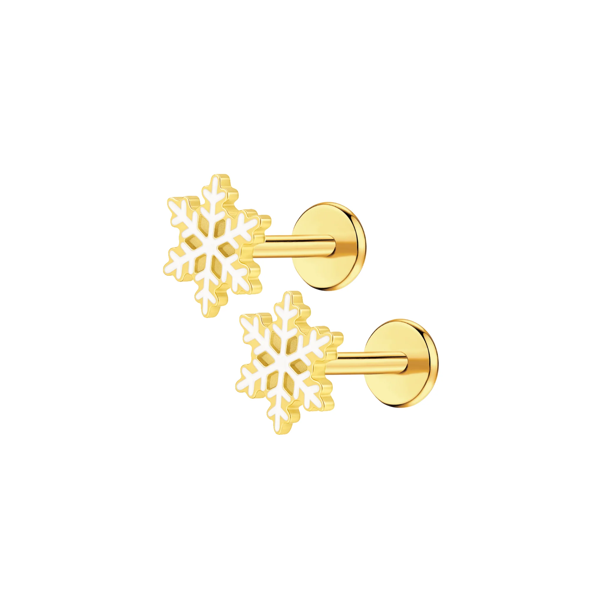 Snowflake Enamel Flat Back Stud - Image 6