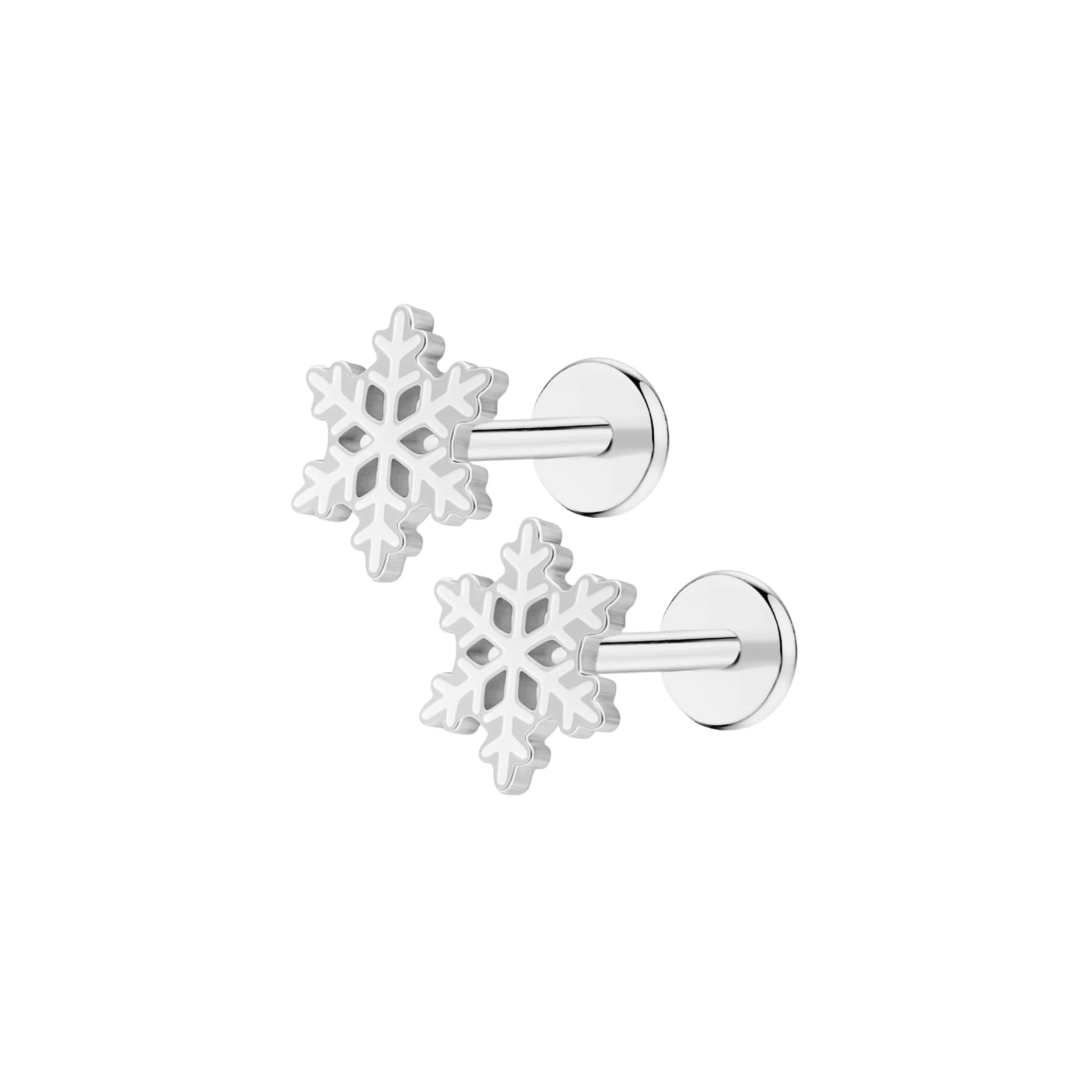 Snowflake Enamel Flat Back Stud - Image 7