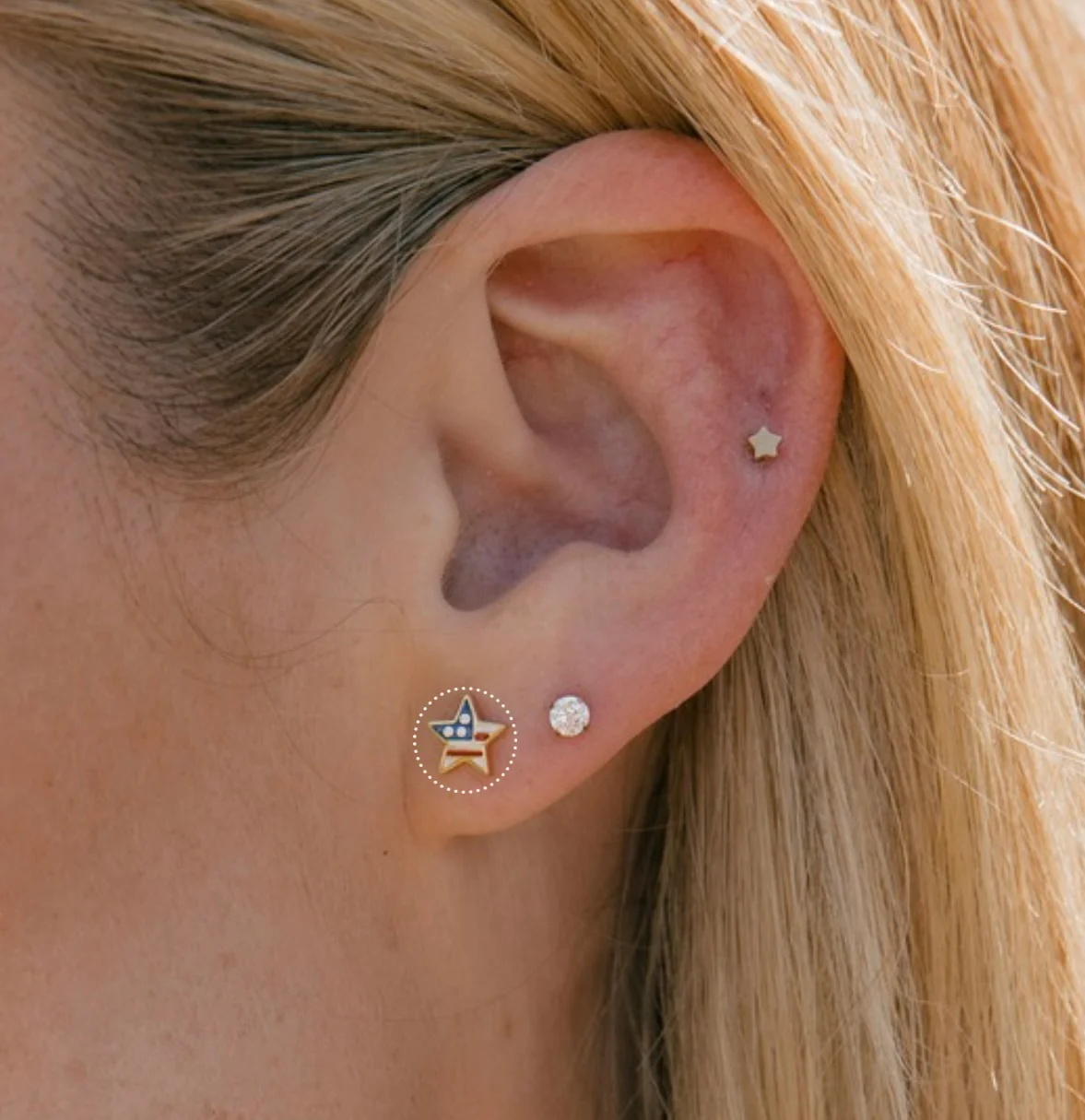 Stars and Stripes Flat back Stud - Image 3