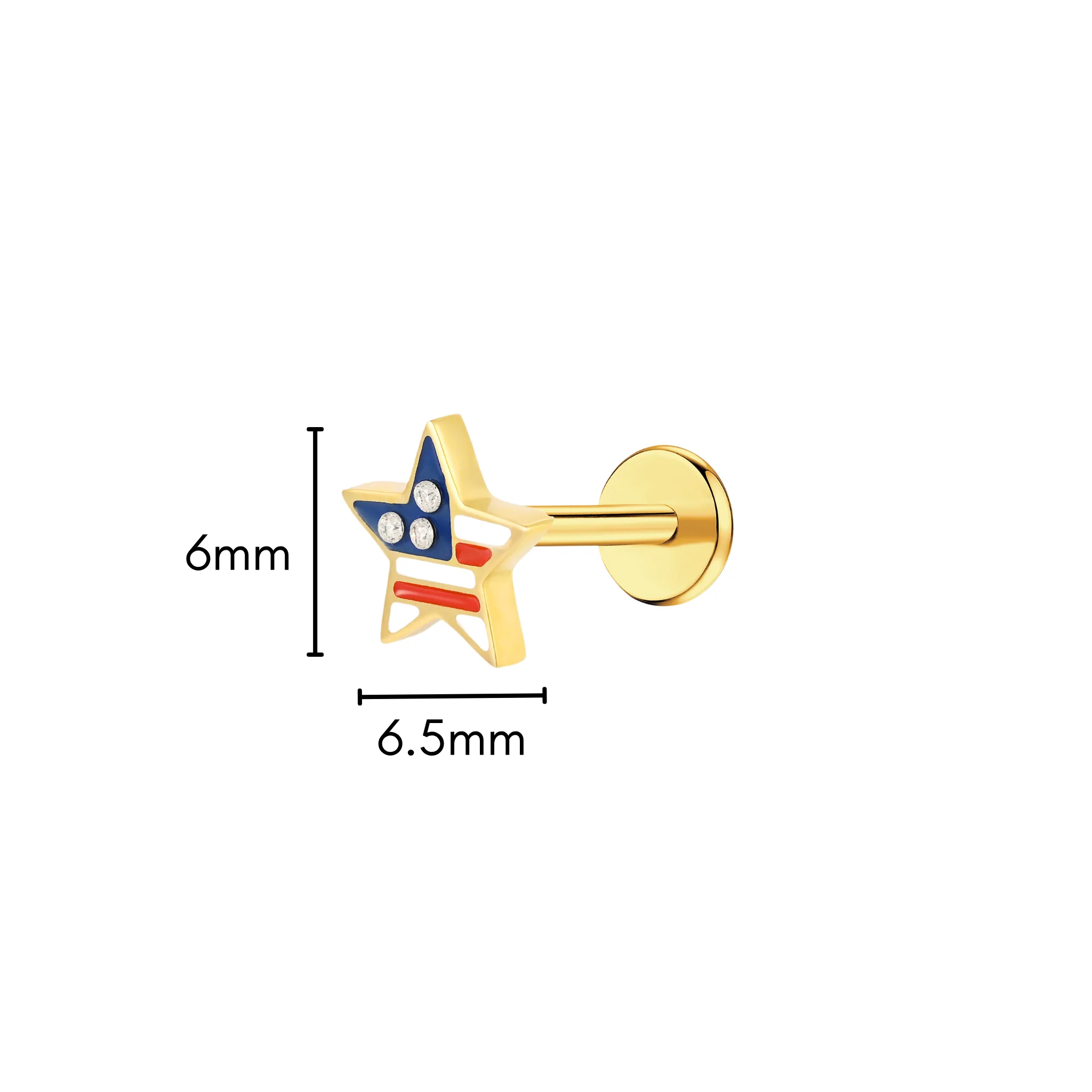 Stars and Stripes Flat back Stud - Image 7