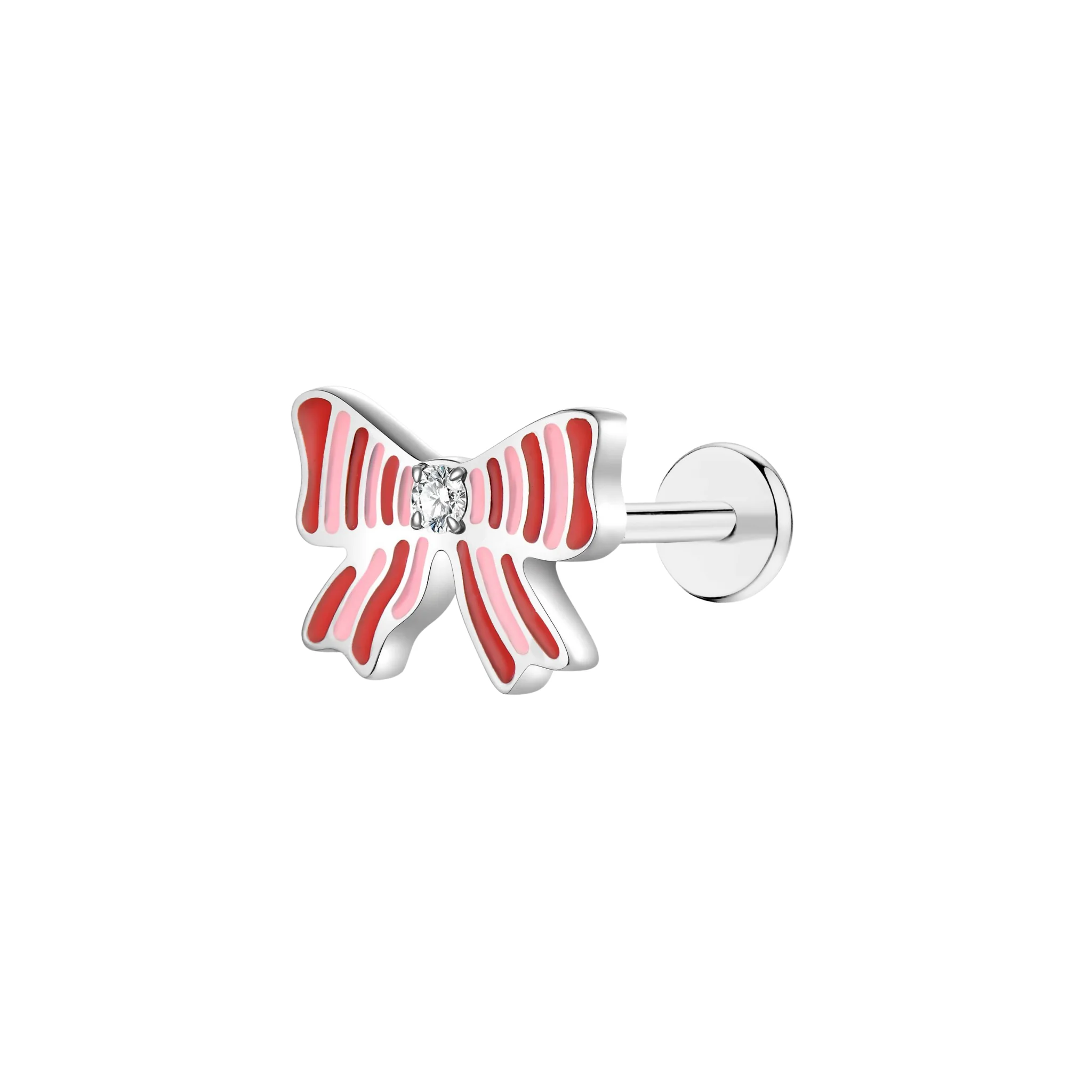 Striped Bow Flat Back Stud - Image 2