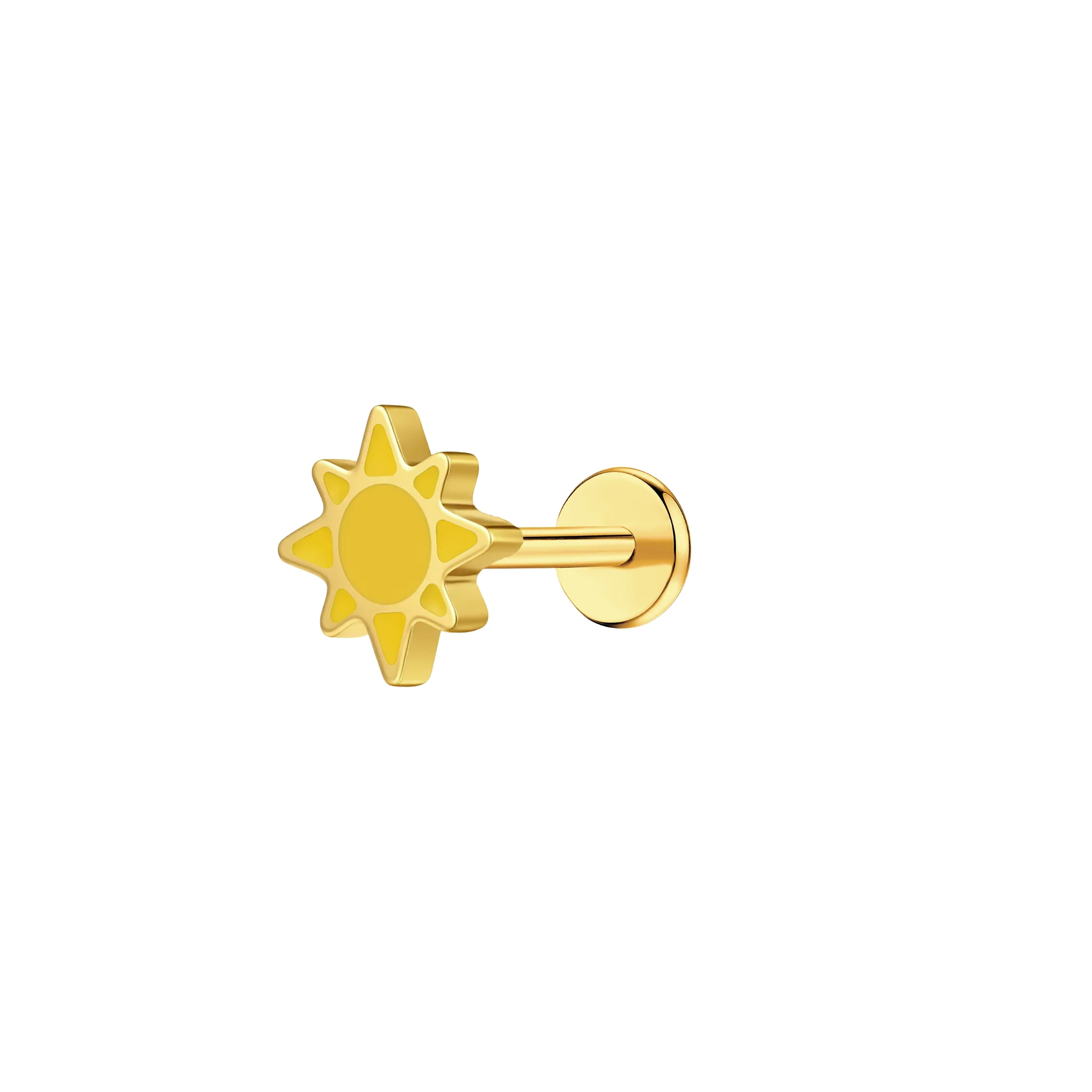 Sunshine Enamel Flat Back Stud