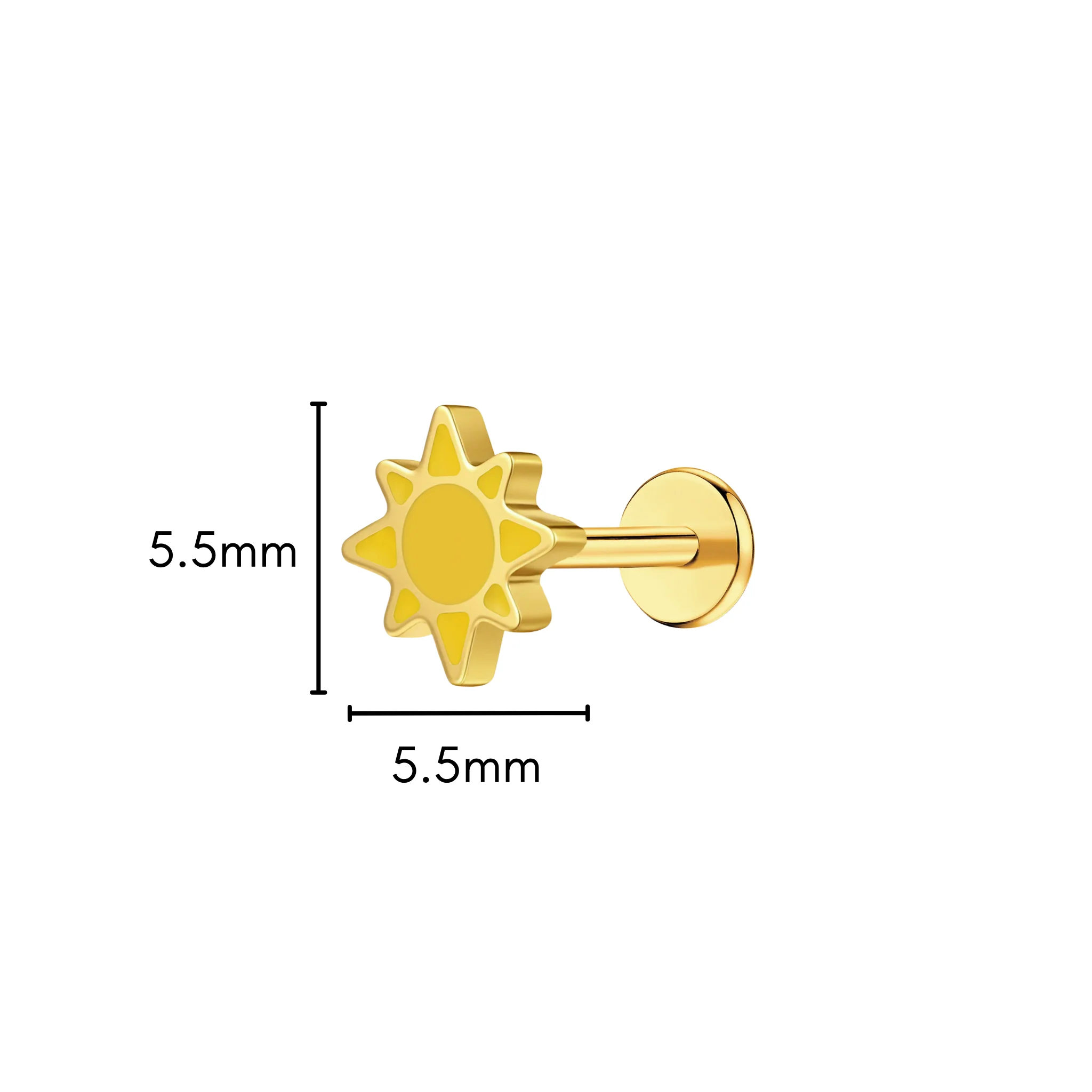 Sunshine Enamel Flat Back Stud - Image 6