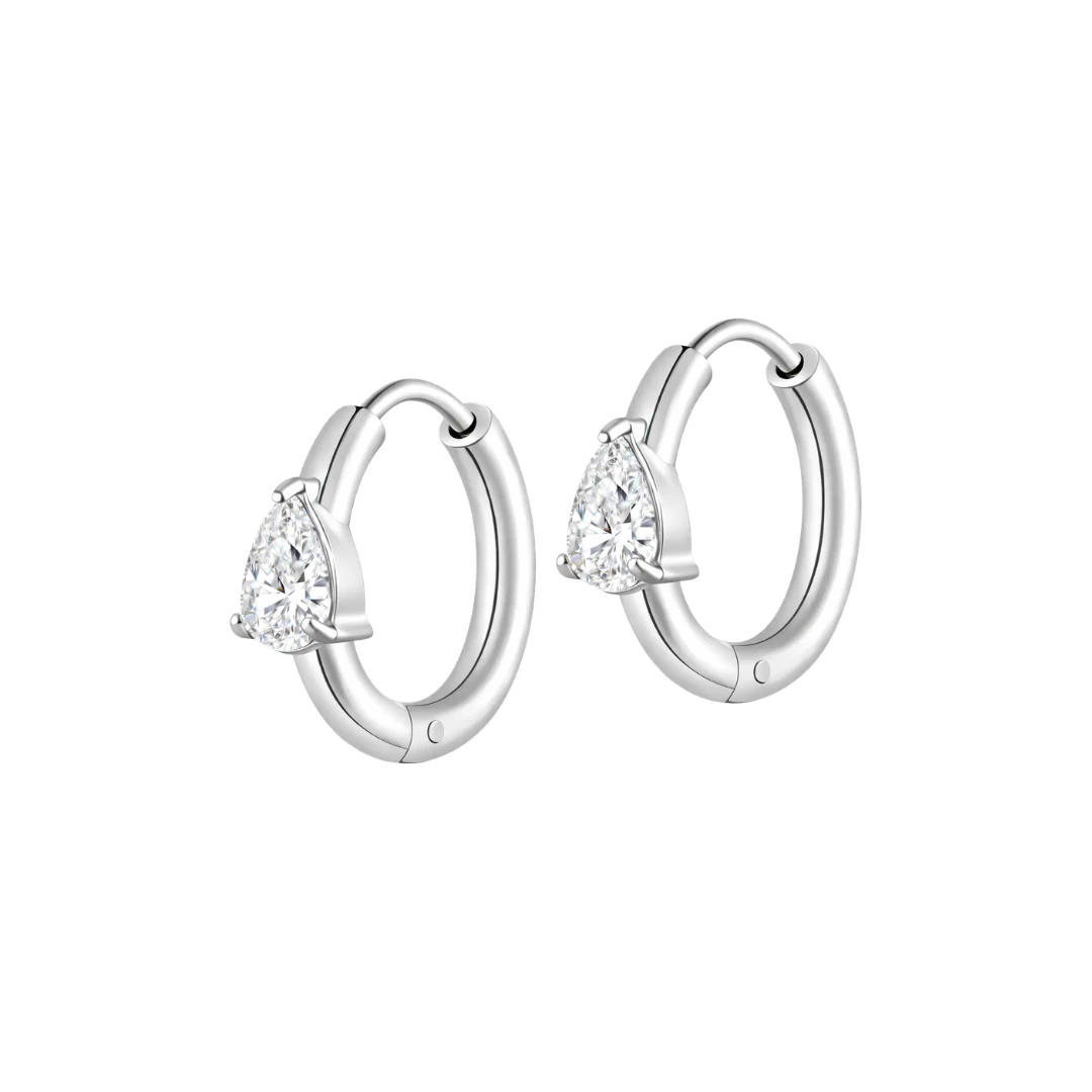Teardrop CZ Hoops - Image 2