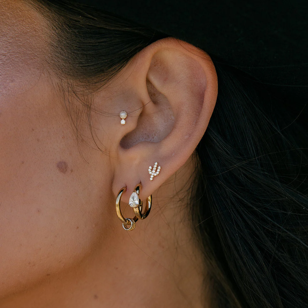 Teardrop CZ Hoops - Image 3
