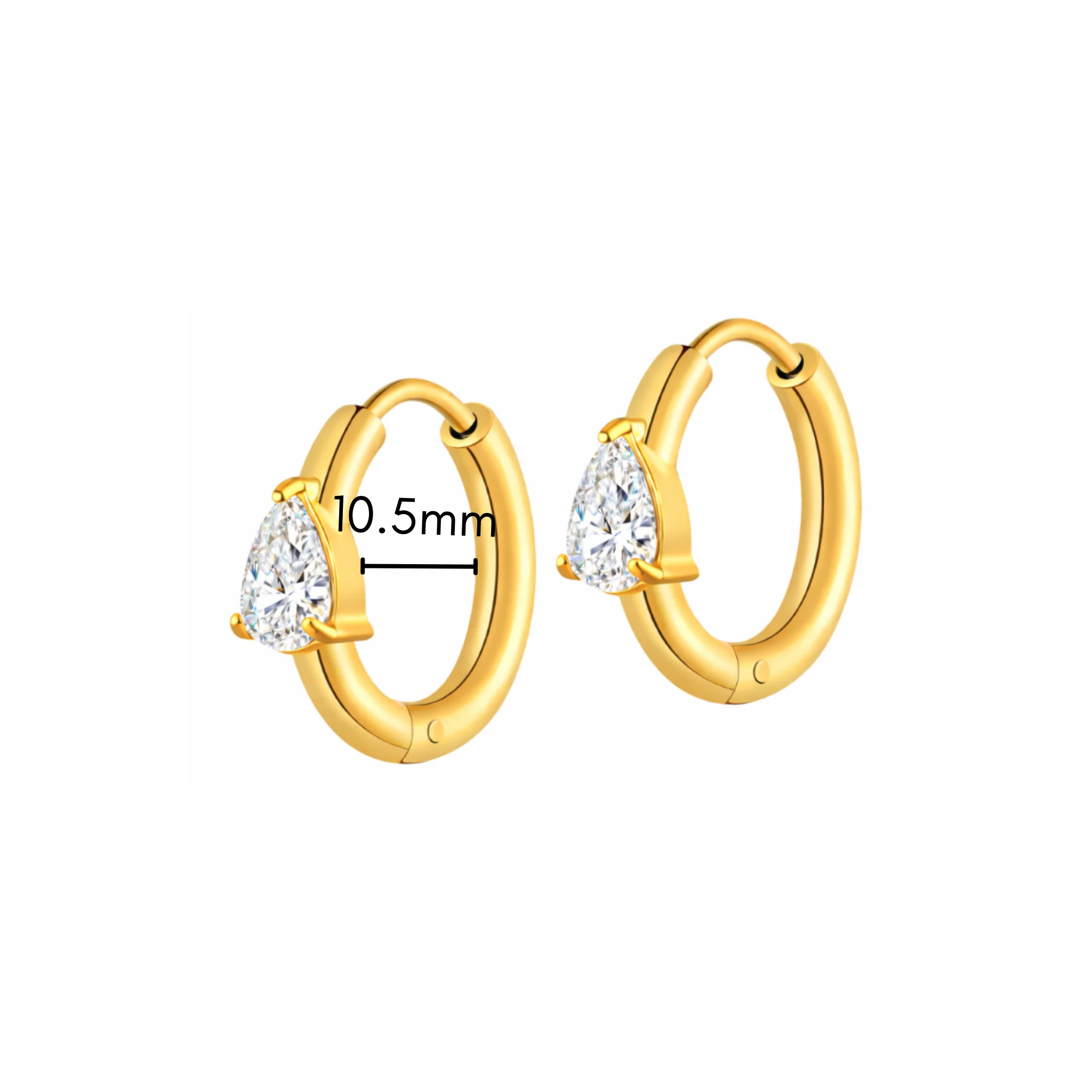 Teardrop CZ Hoops - Image 7