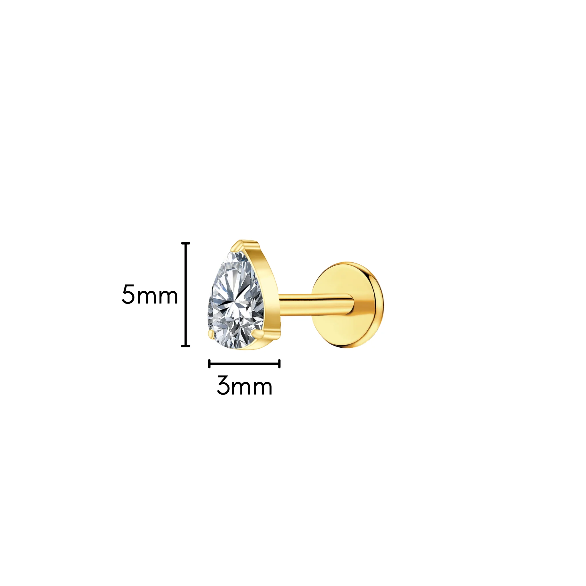 Teardrop Flat Back Stud - Image 4