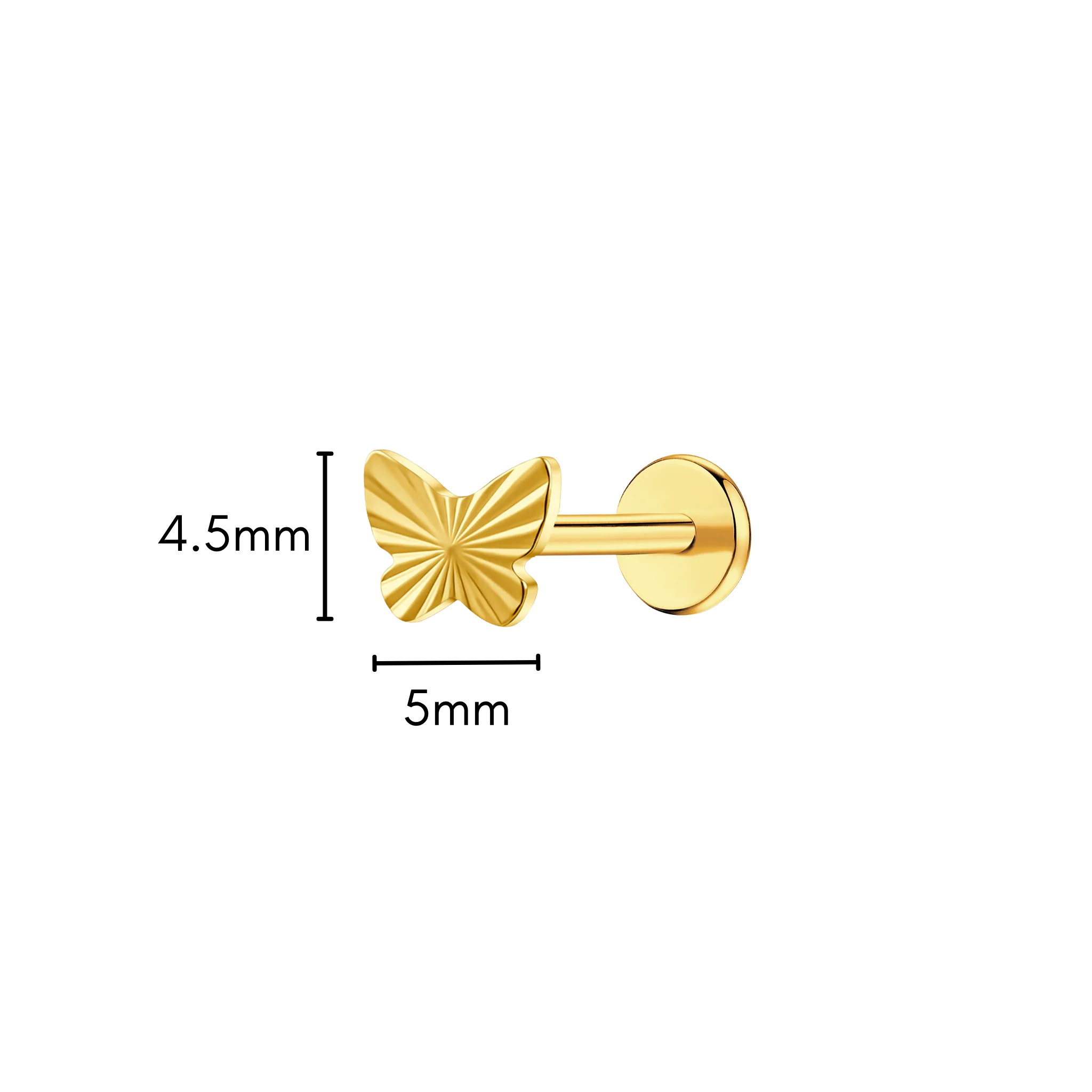 Textured Butterfly Flat Back Stud - Image 7