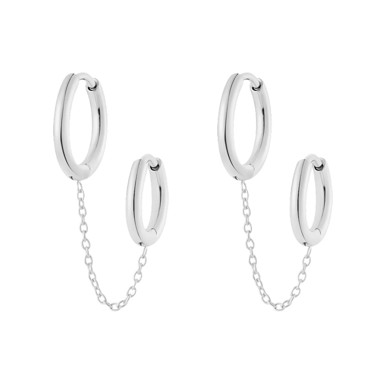 Chainlink Hoops in Titanium - Image 9