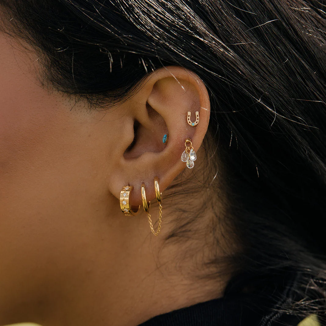 Triple Teardrop Dangle Flat Back Stud - Image 5
