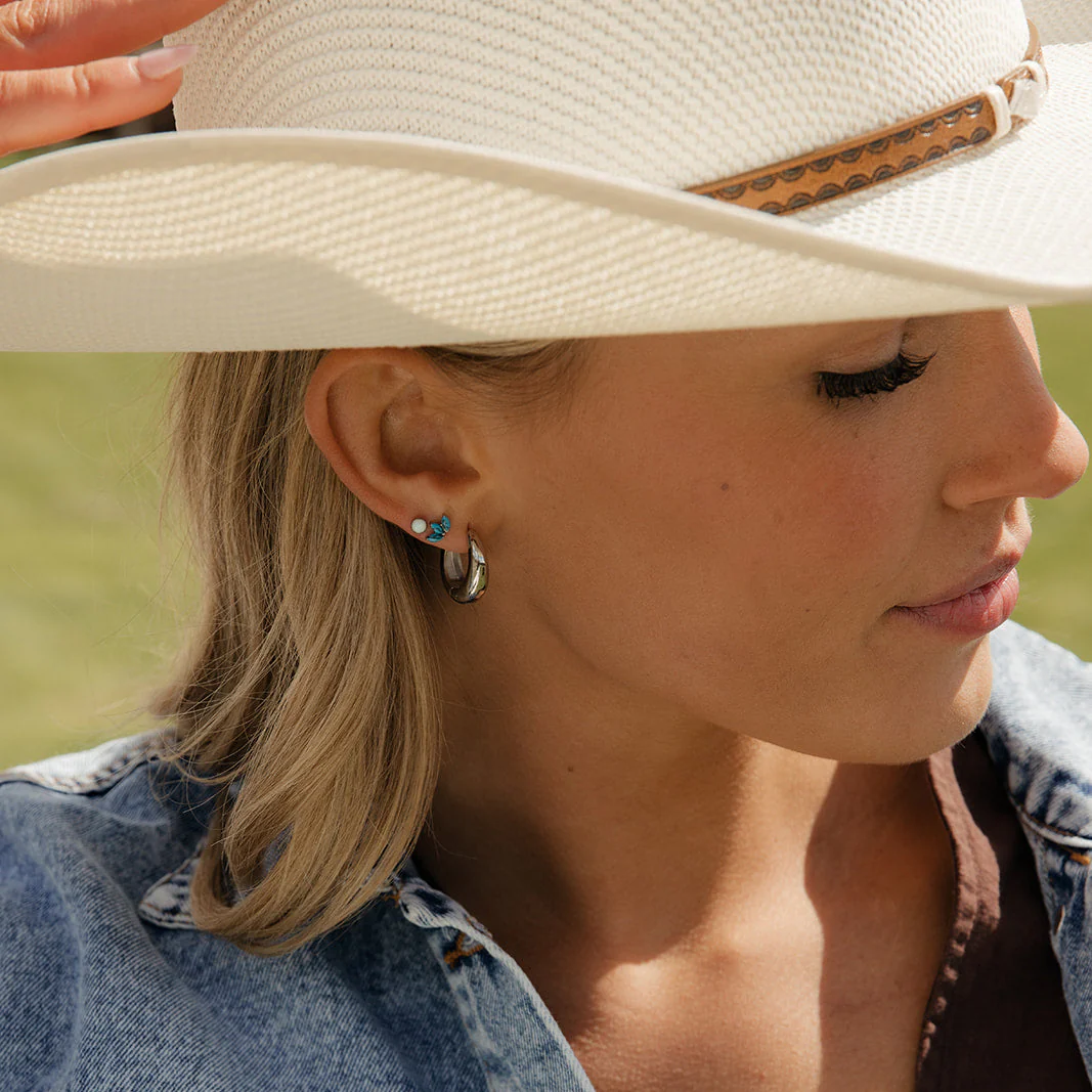Turquoise Crown Jewel Flat Back Stud - Image 6