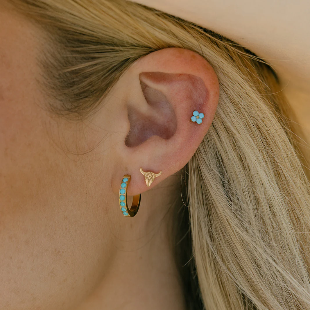 Blue Skies Hoops in Titanium - Image 3