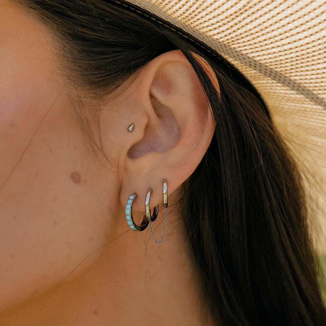 Blue Skies Hoops in Titanium - Image 6
