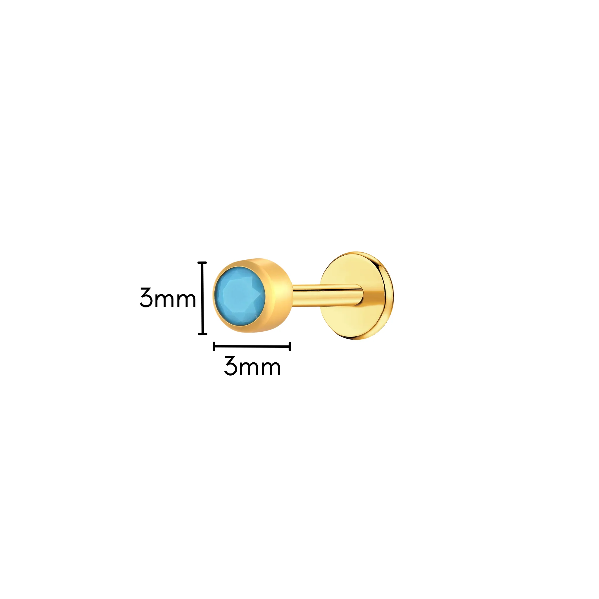 Turquoise Halo Flat Back Stud - Image 6