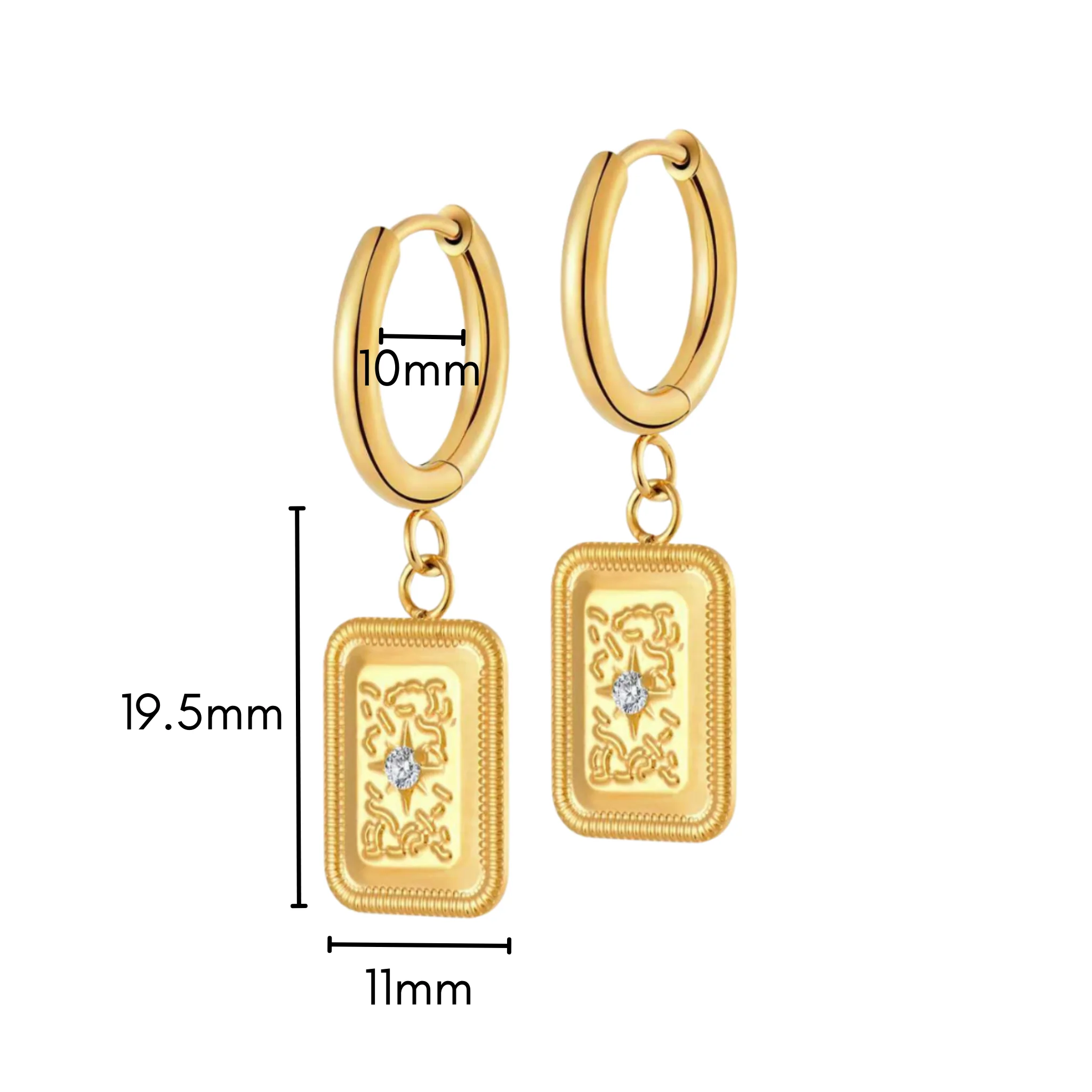 Twinkling Charm Hoops in Titanium - Image 7