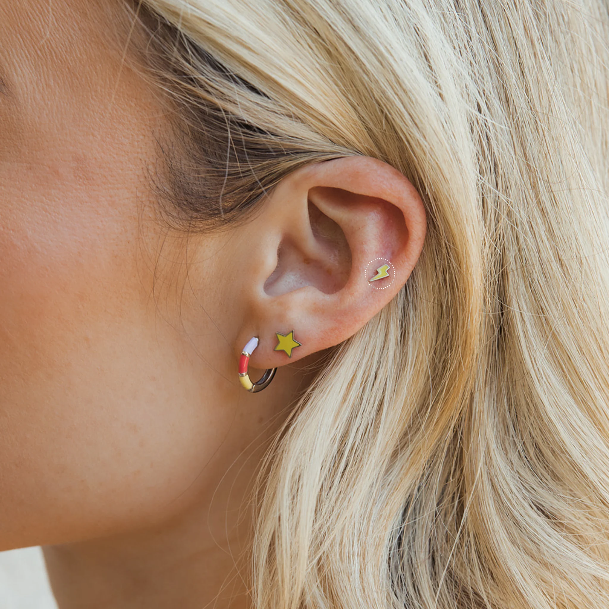 Electric Yellow Flat Back Stud - Image 3